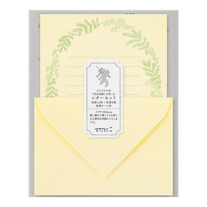 Midori Letter Set 315 Flower Color Washi Paper - Yellow — front view