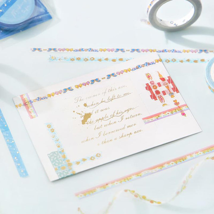 BGM Rainbow White Bird Masking Tape — with packaging