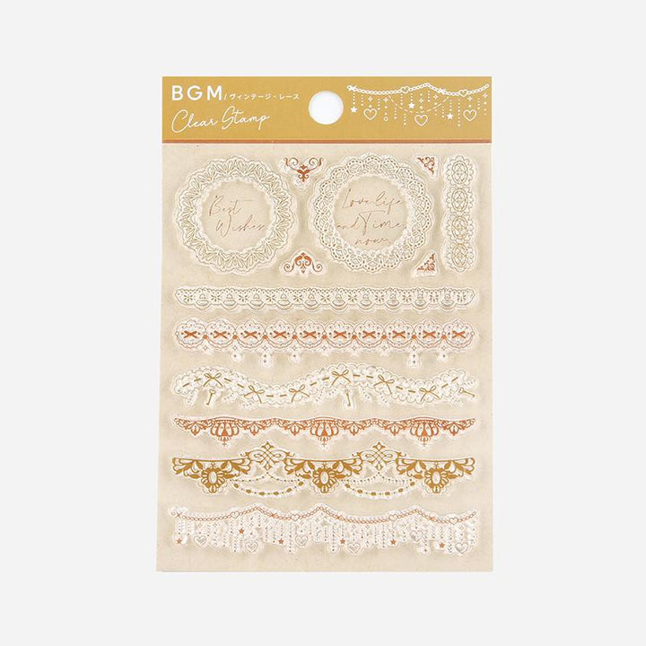 BGM Vintage Lace Clear Stamp — front view