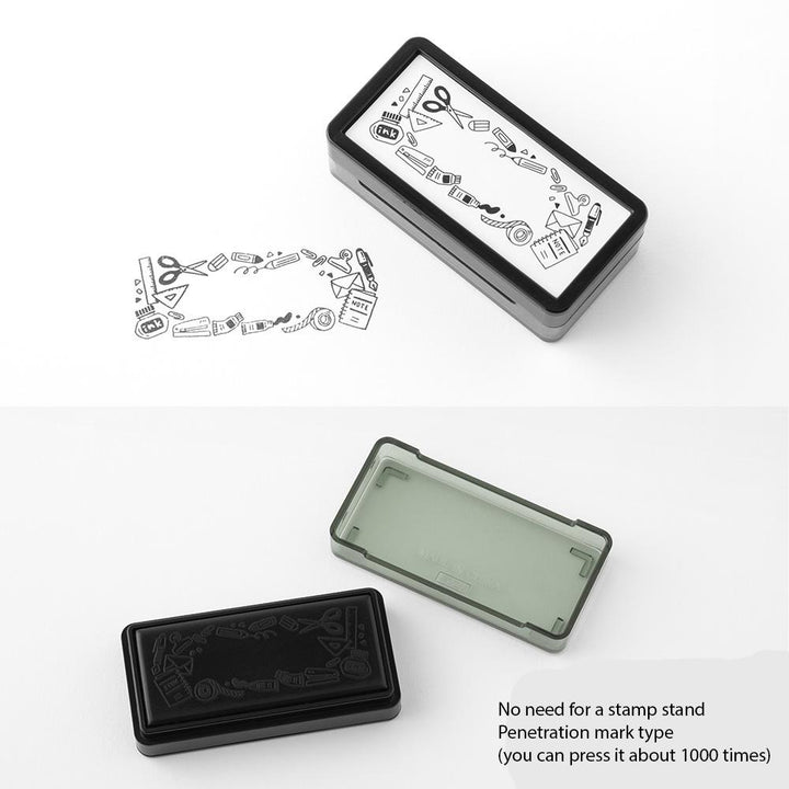 Midori Paintable Stamp Pre-Inked Half Size Stationery — detail view