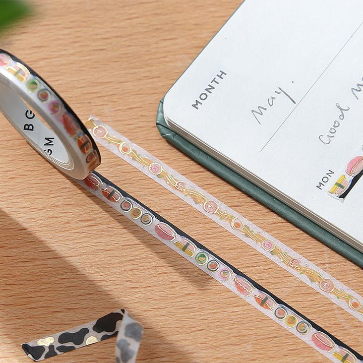 BGM Sushi Conveyor Belt Masking Tape — applied on surface