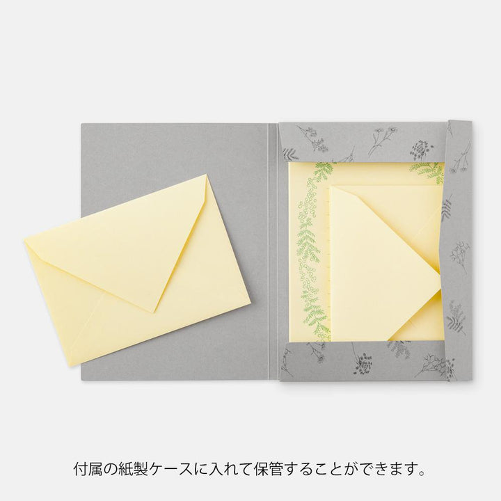 Midori Letter Set 315 Flower Color Washi Paper - Yellow — in use