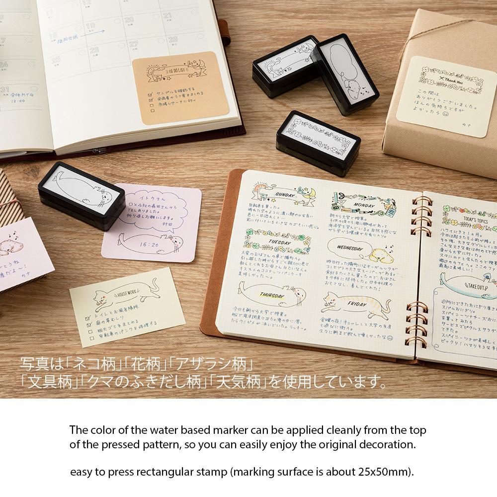 Midori Paintable Stamp Pre-Inked Half Size Seal — in use