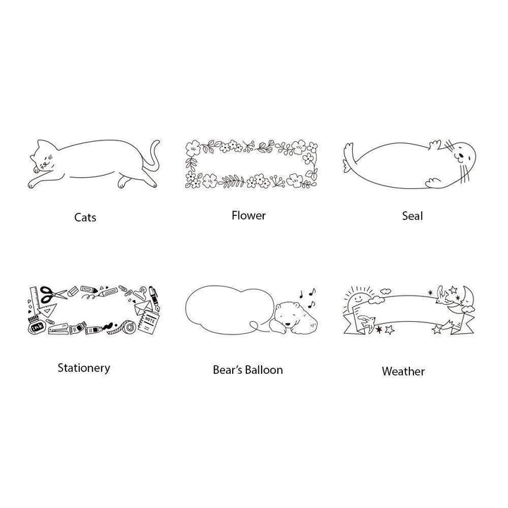 Midori Paintable Stamp Pre-Inked Half Size Stationery — angle view