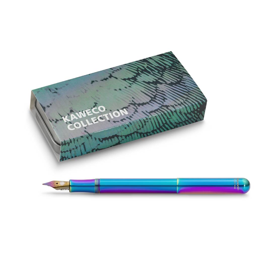 Kaweco Collection Fountain Pen - Liliput Kolibri with iridescent rainbow finish, inspired by hummingbird plumage
