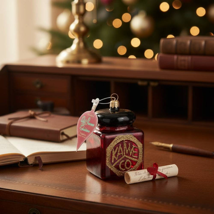 Kaweco Glass Ink Bottle Ornament in Bordeaux — Kaweco fountain pen ink — premium bottled ink for writing, at Cityluxe Singapore