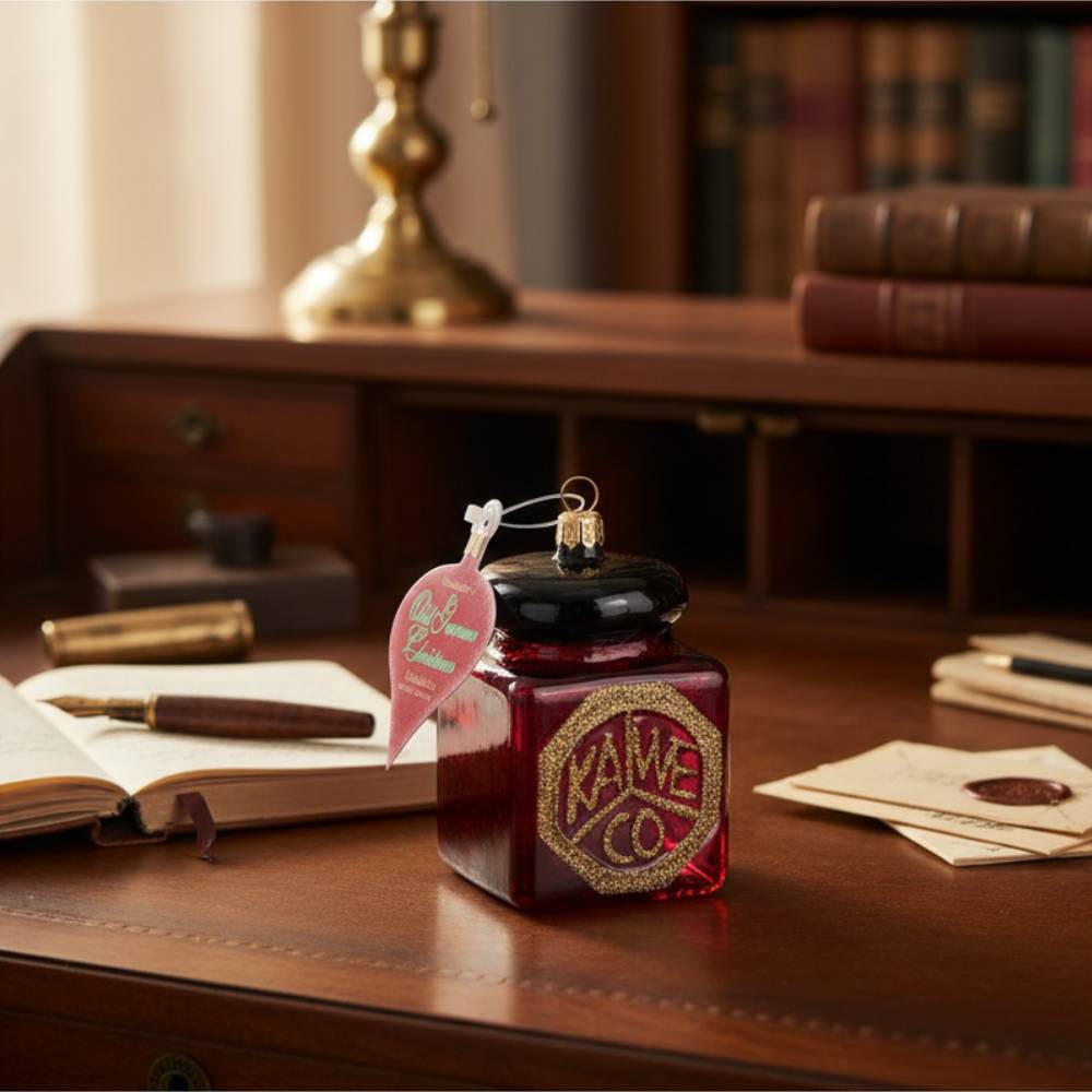 Kaweco Glass Ink Bottle Ornament in Bordeaux — Kaweco fountain pen ink — premium bottled ink for writing, at Cityluxe Singapore