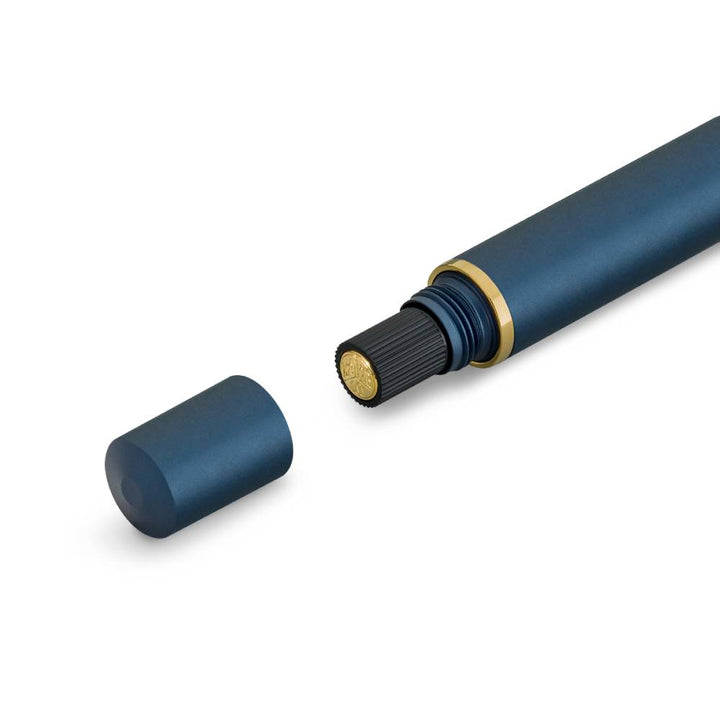 Kaweco Piston Sport AL Fountain Pen - Navy — flat lay