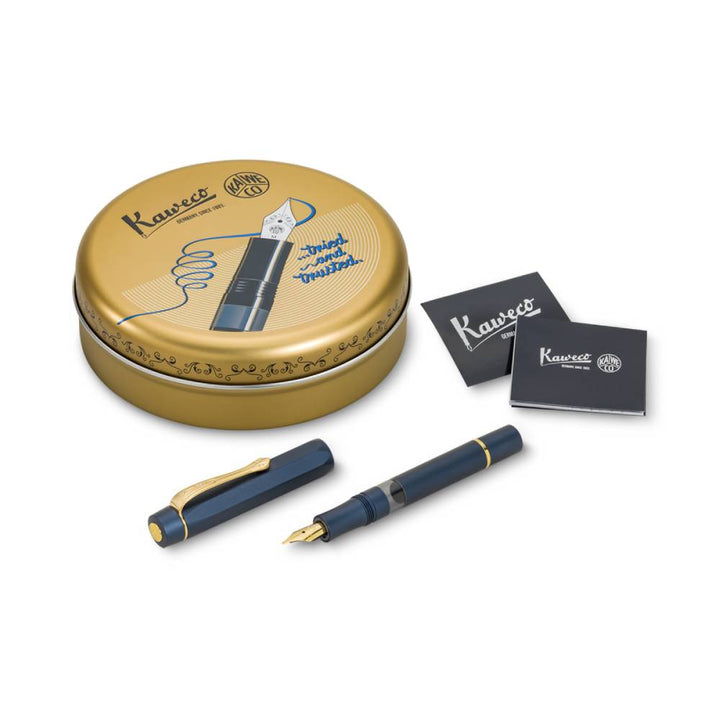 Kaweco Piston Sport AL Fountain Pen - Navy — flat lay