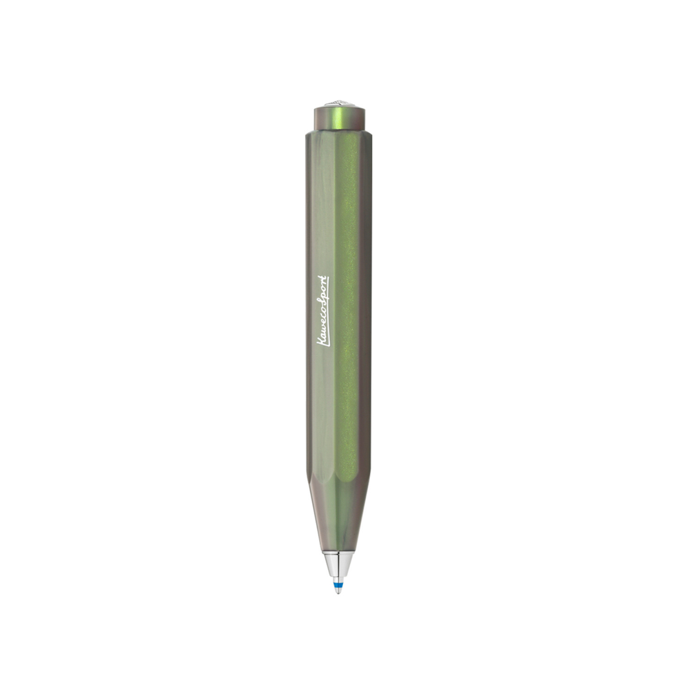 Kaweco Lunar Sport Ballpoint Pen - Shadow Green — uncapped with cap posted