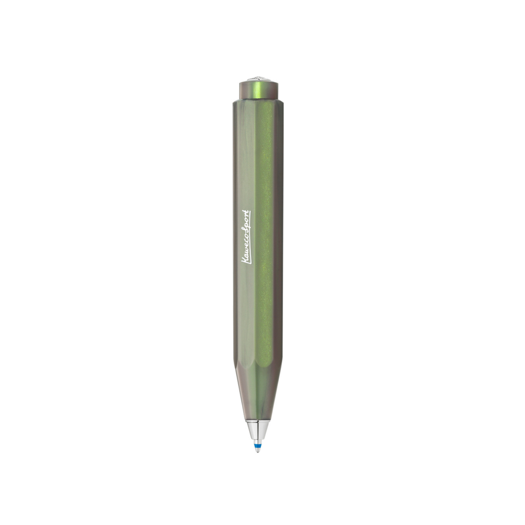 Kaweco Lunar Sport Ballpoint Pen - Shadow Green — uncapped with cap posted