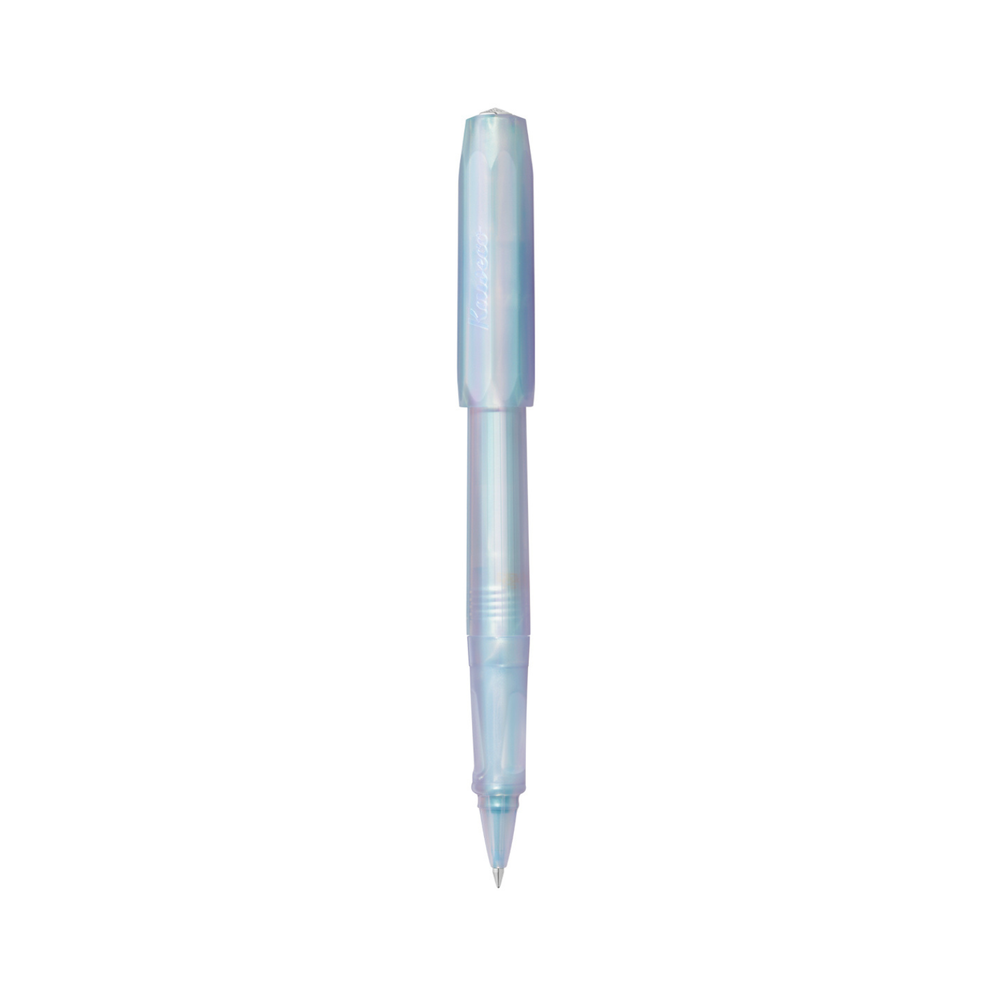Kaweco Perkeo Rollerball Pen - Iridescent Pearl — uncapped with cap posted