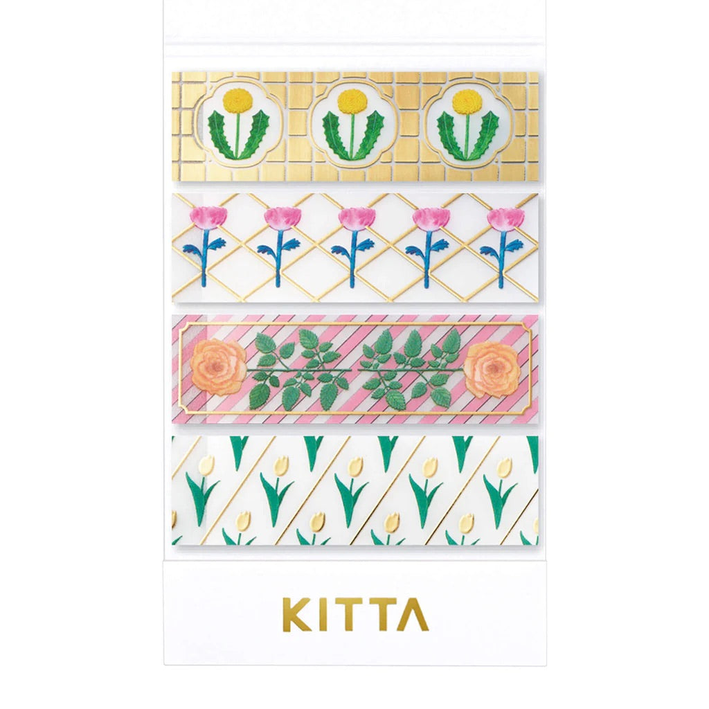 (DD) KITTA Masking Tape - Clear Gift (Gold Foil) — pattern detail
