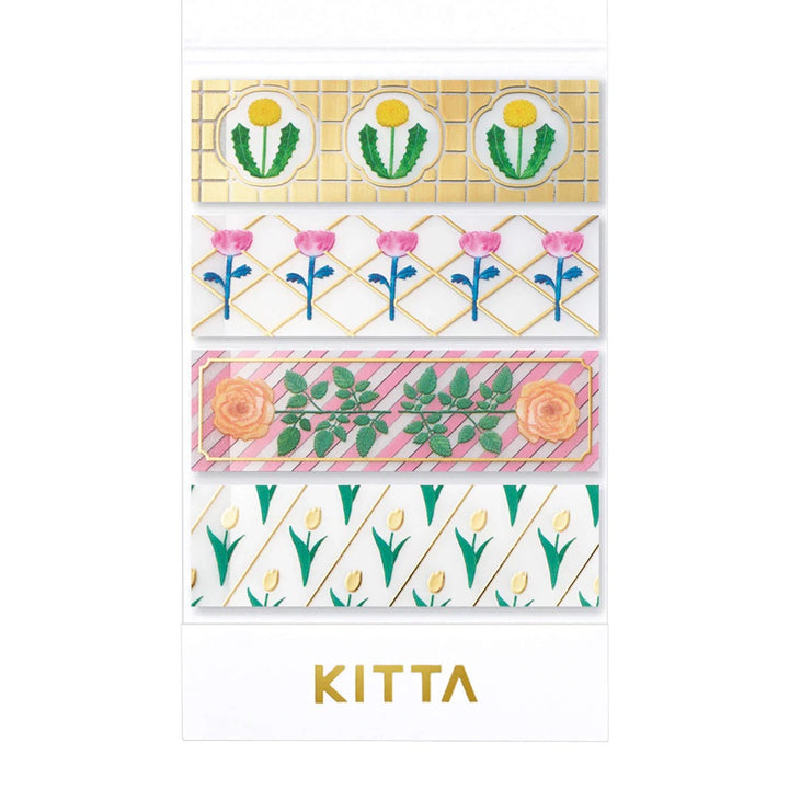 (DD) KITTA Masking Tape - Clear Gift (Gold Foil) — pattern detail