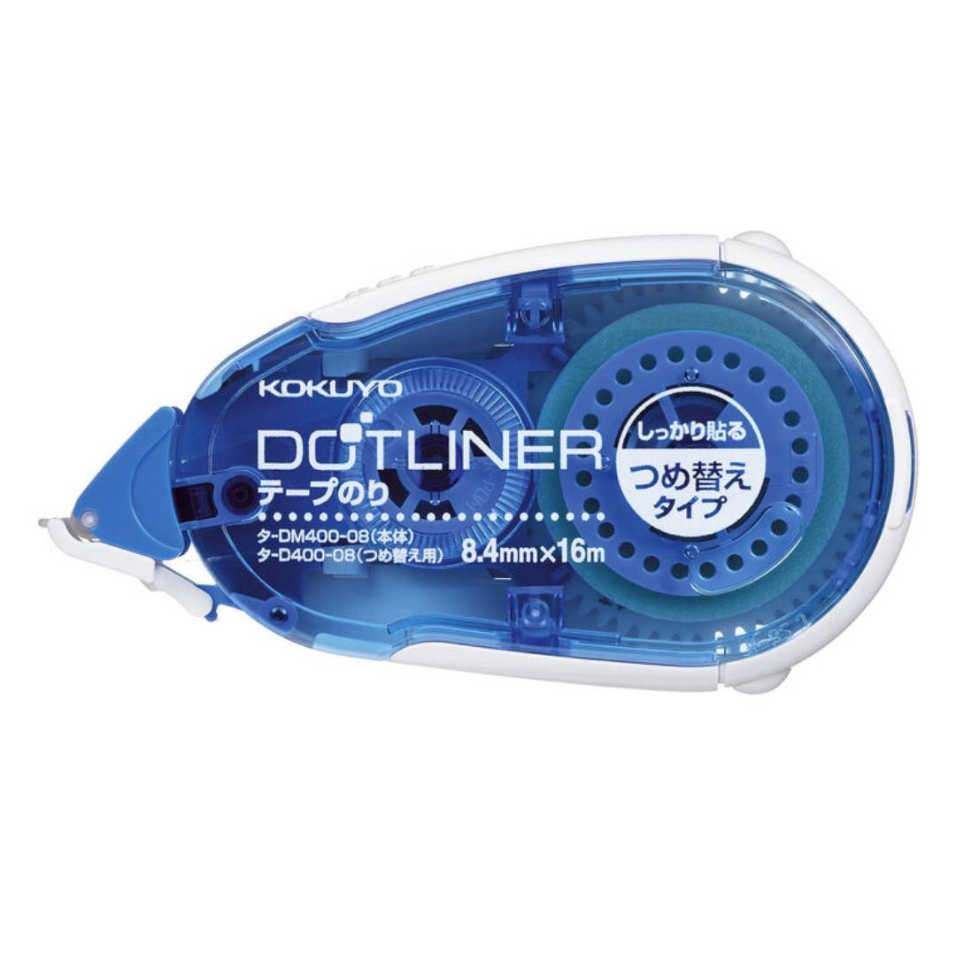 Kokuyo Dotliner Tape Glue Refillable Tape Strong Adhesive - Blue — roll front