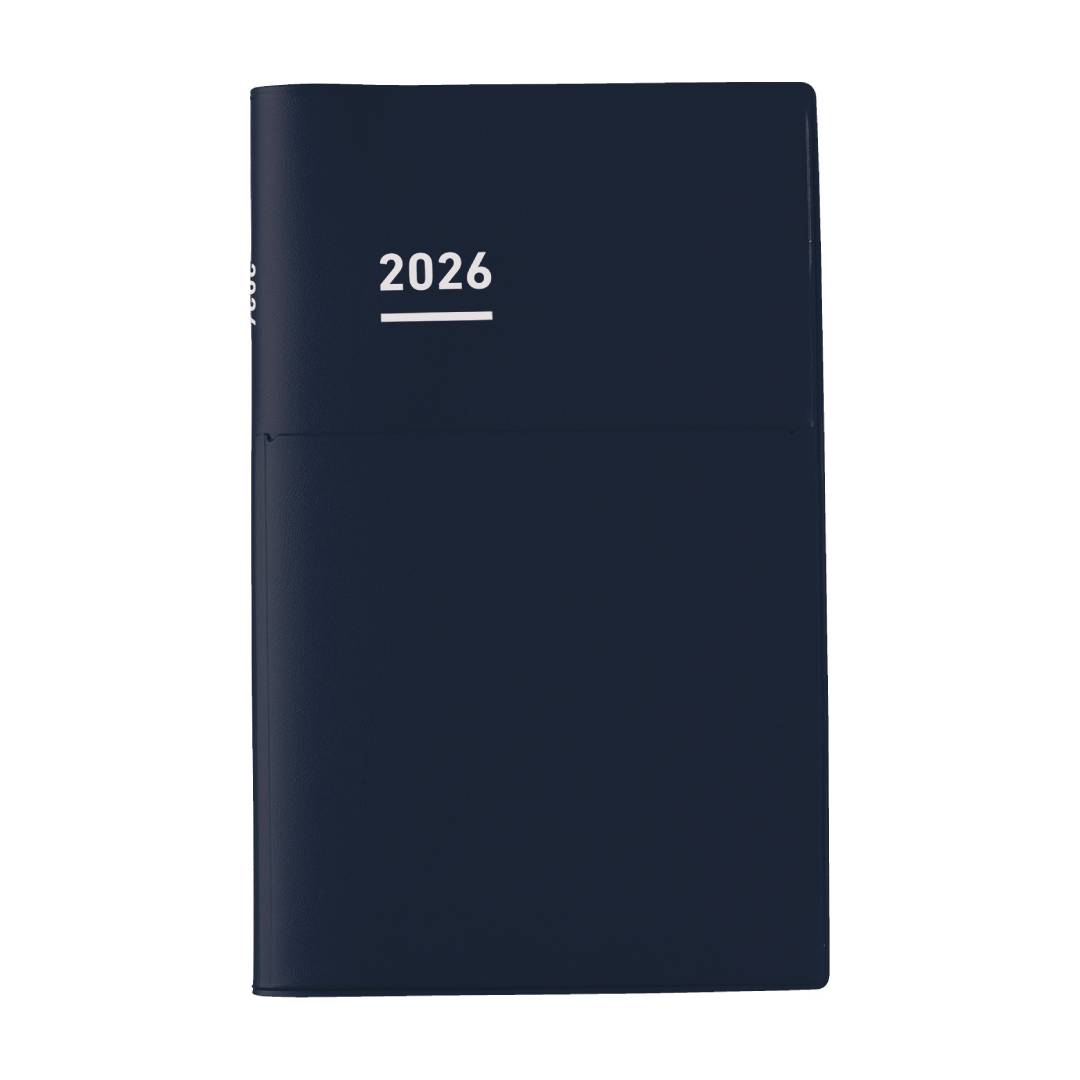Kokuyo Jibun Techo Biz 2026 A5 Slim Planner - Matte Navy — front view