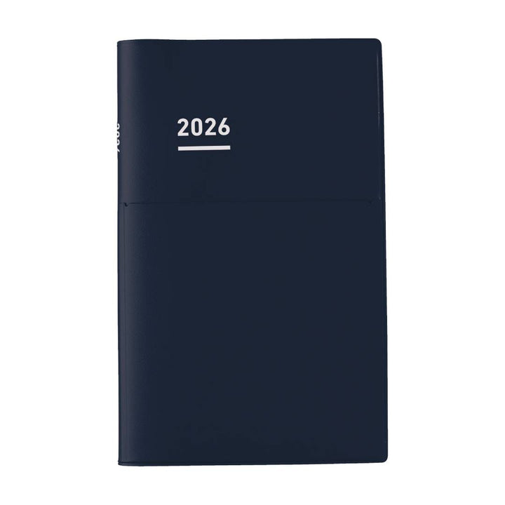 Kokuyo Jibun Techo Biz 2026 A5 Slim Planner - Matte Navy — front view