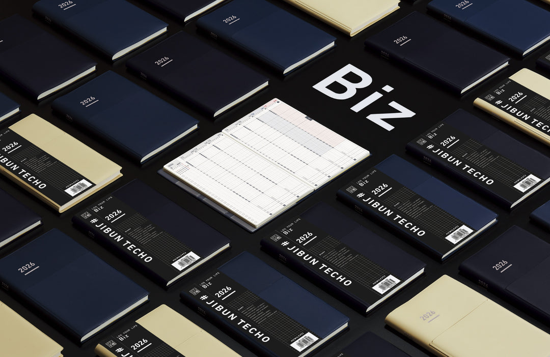 Kokuyo Jibun Techo Biz 2026 A5 Slim Planner - Matte Navy — in use