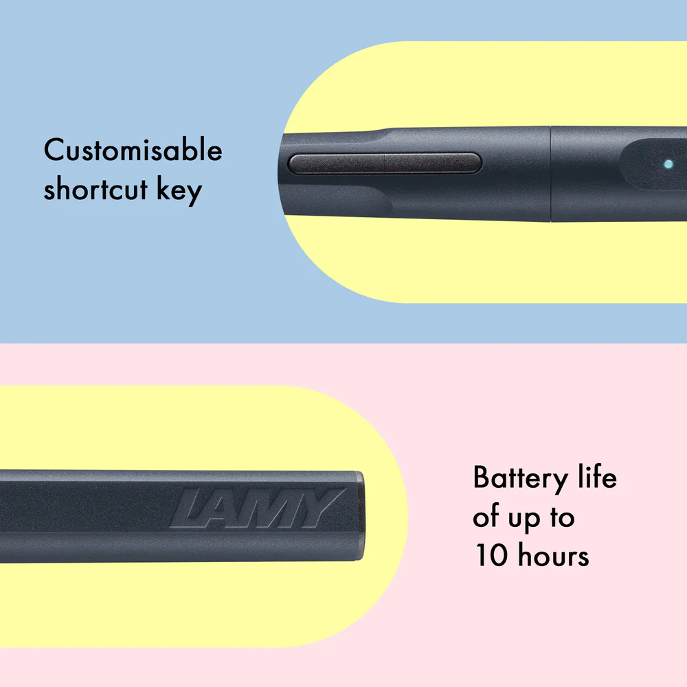 Lamy Stylus Pen Note+ Safari - Steel Black — in use