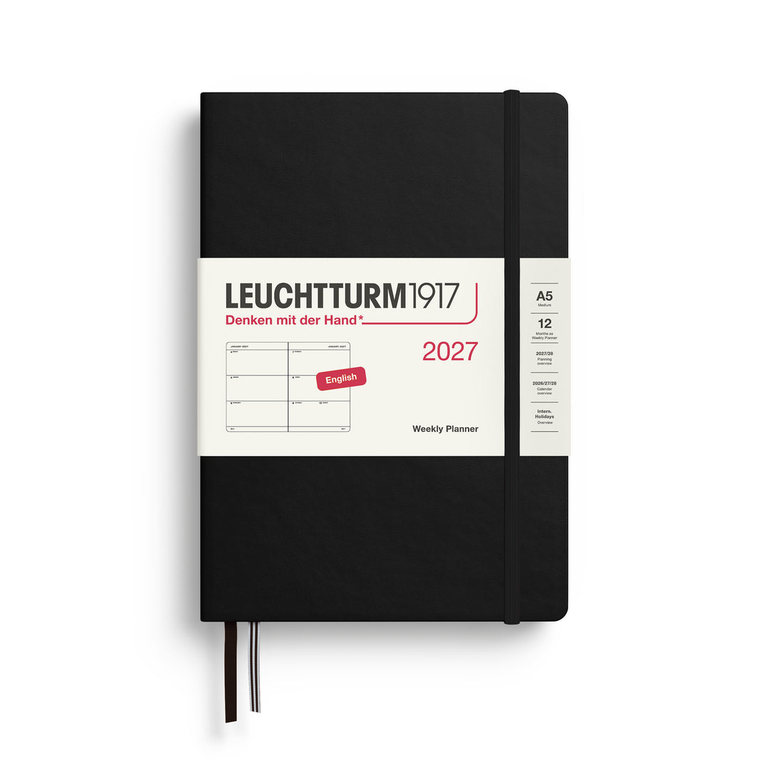 Leuchtturm1917 A5 Medium Weekly Planner 2027 - Black