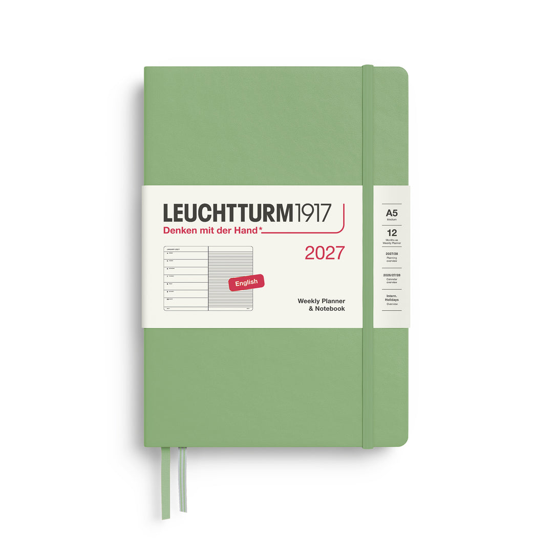 Leuchtturm1917 A5 Medium Weekly Planner & Notebook 2027 - Sage