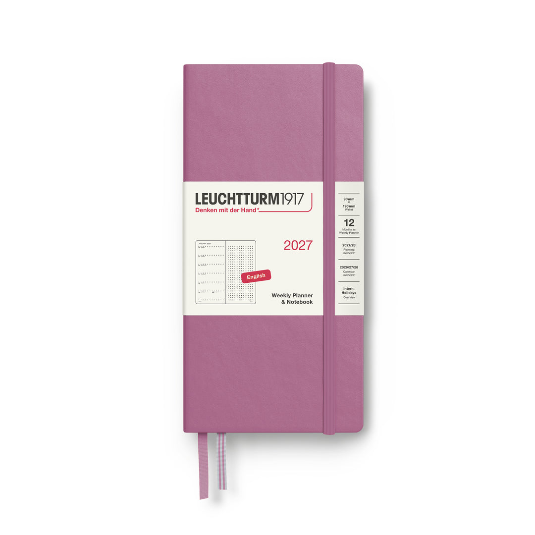 Leuchtturm1917 B6+ x A6 Wallet Weekly Planner & Notebook 2027 - Dusty Rose