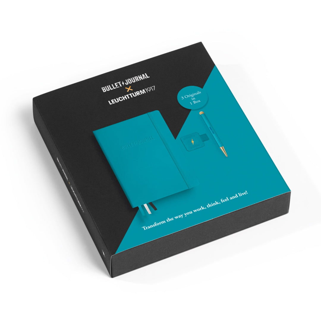 Leuchtturm1917 Bullet Journal Gift Box – Turquoise25 — open spread