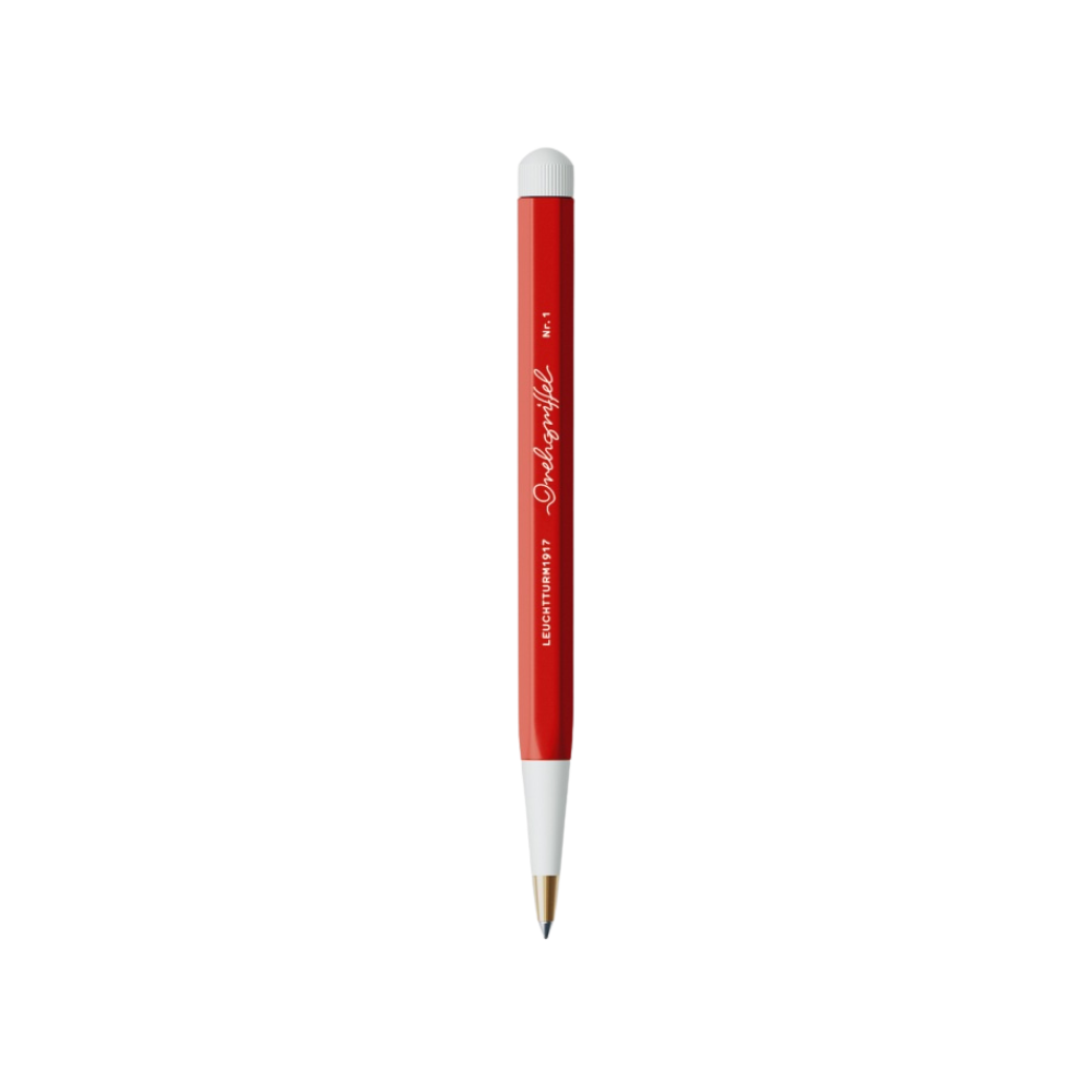 Leuchtturm1917 Drehgriffel Nr. 1 - Ballpoint Pen with Royal Blue Ink - Cherry — uncapped with cap posted