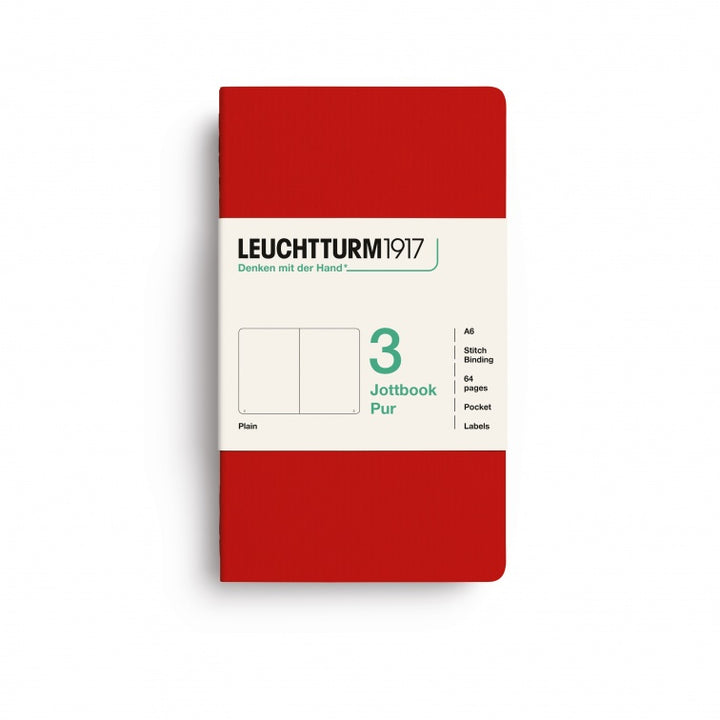 Leuchtturm1917 Jottbook Pur Pocket Plain - Cherry