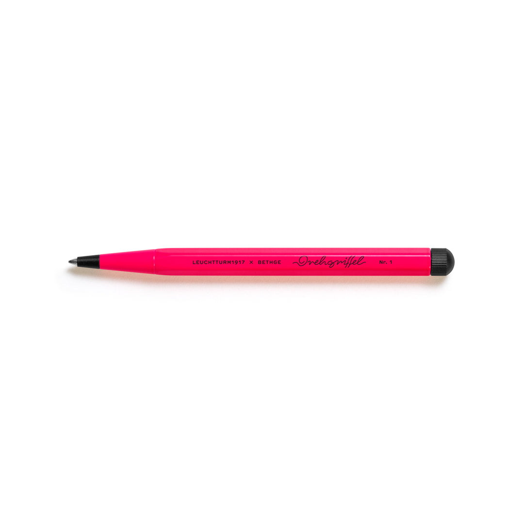 Leuchtturm1917 Luminous Edition Drehgriffel Nr. 1 Ballpoint Pen in Pink — Leuchtturm1917 ballpoint pen — reliable smooth-writing everyday pen, at Cityluxe Singapore