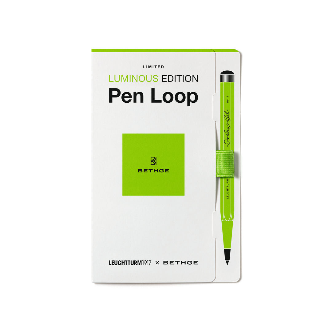 Leuchtturm1917 Luminous Edition Pen Loop - Green — side view