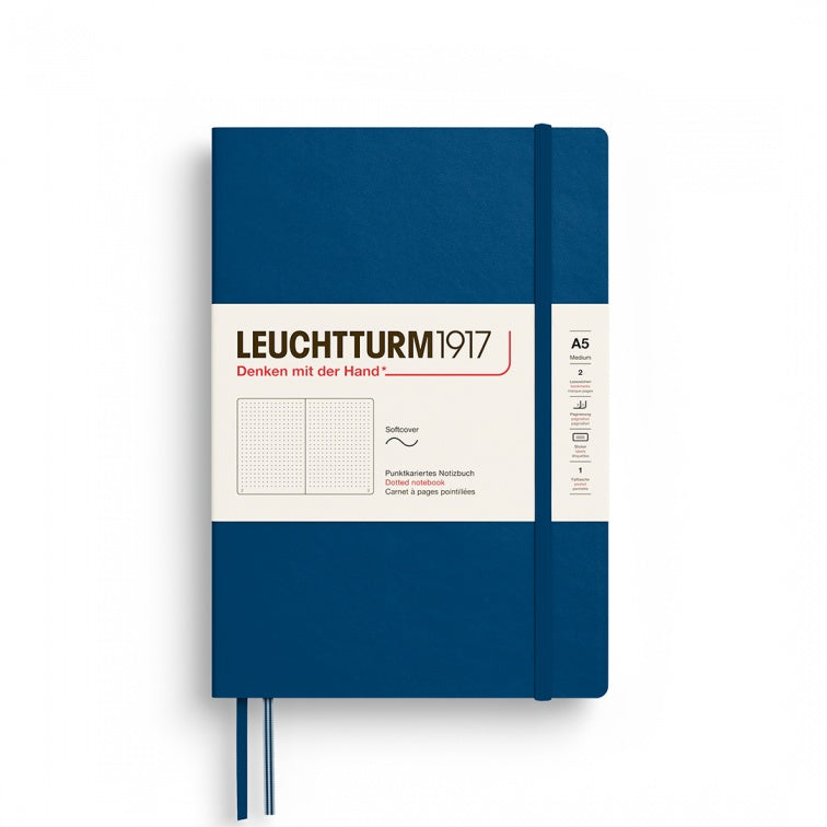 Leuchtturm1917 Notebook Medium Softcover A5 Dotted - Indigo — front cover
