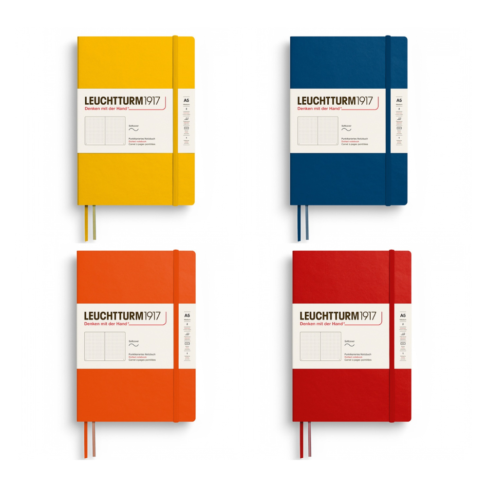 Leuchtturm1917 Notebook Medium Softcover A5 Dotted - Pumpkin — open spread