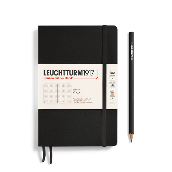 Leuchtturm1917 B6+ Softcover Notebook in Dotted / Black — Leuchtturm1917 notebook — quality writing journal with premium paper, at Cityluxe Singapore stationery store