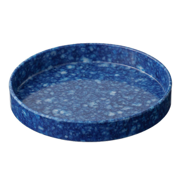 Hightide Marbled Melamine Circle Desk Tray – Navy — front view