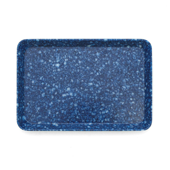 Hightide Marbled Melamine Desk Tray Medium - Navy — front view