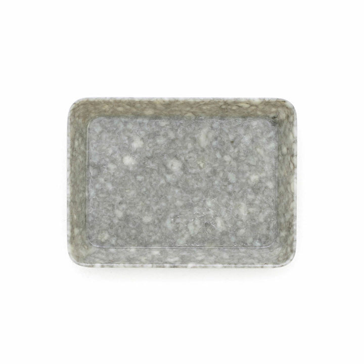  Marbled Melamine Desk Tray Small in Gray – small marble-patterned tray for organizing keys, pens, or jewelry.