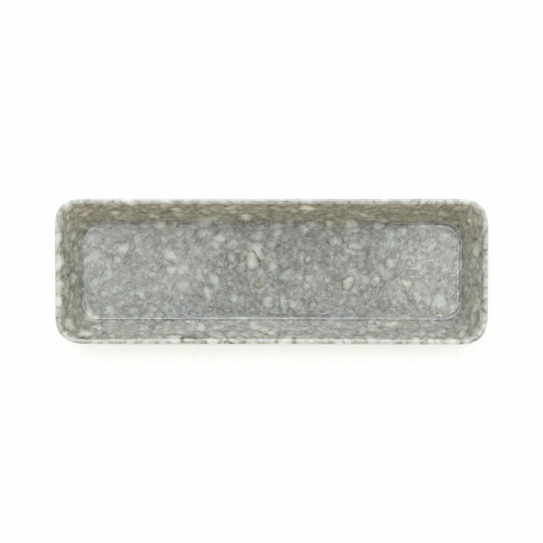 Hightide Marbled Melamine Pen Tray - Gray — front view