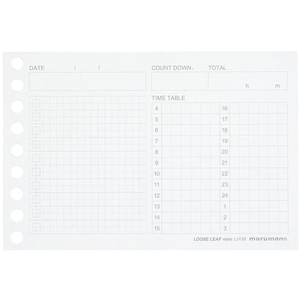 Maruman Mini Size Loose Leaf Time Planning — detail view