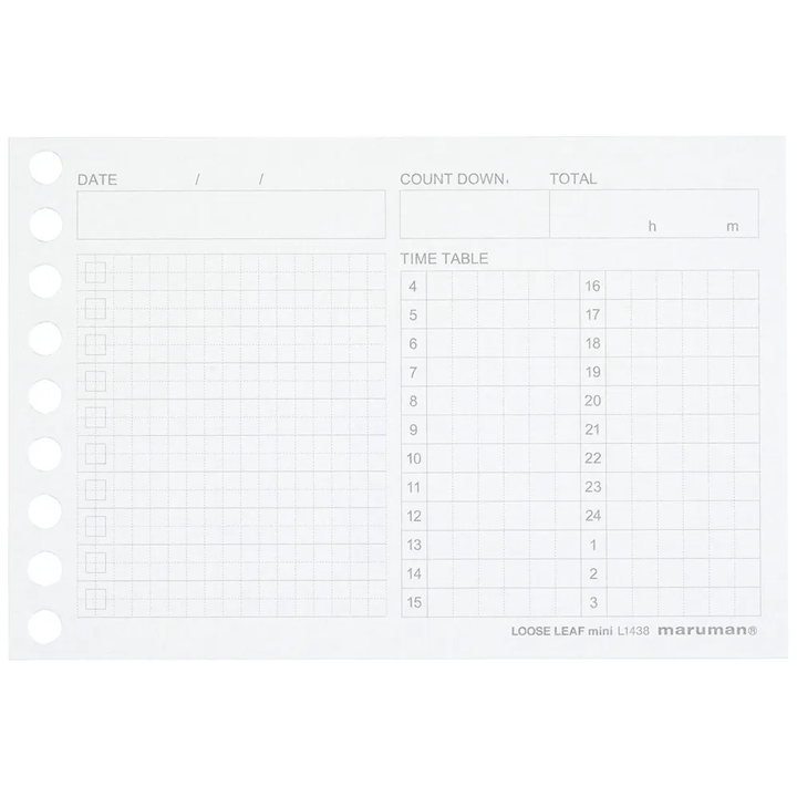 Maruman Mini Size Loose Leaf Time Planning — detail view