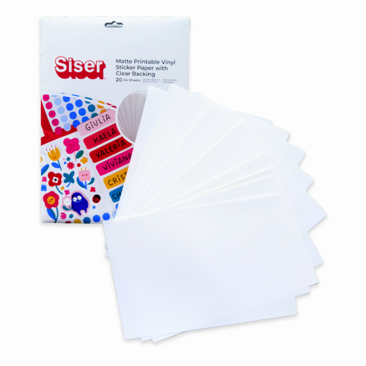 Siser Matte Printable Vinyl Sticker Paper Clear Liner 20 Sheets