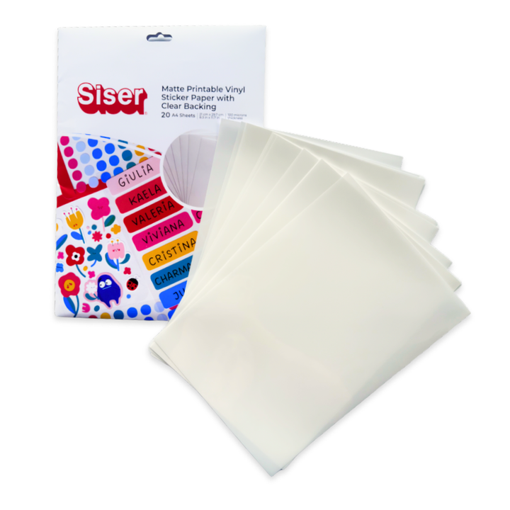 Siser Matte Printable Vinyl Sticker Paper Clear Liner 20 Sheets