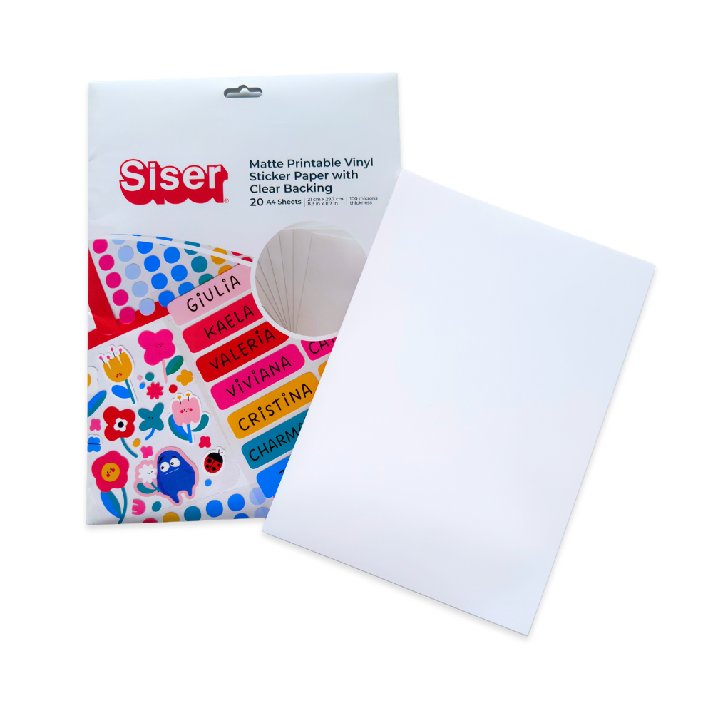 Siser Matte Printable Vinyl Sticker Paper Clear Liner 20 Sheets