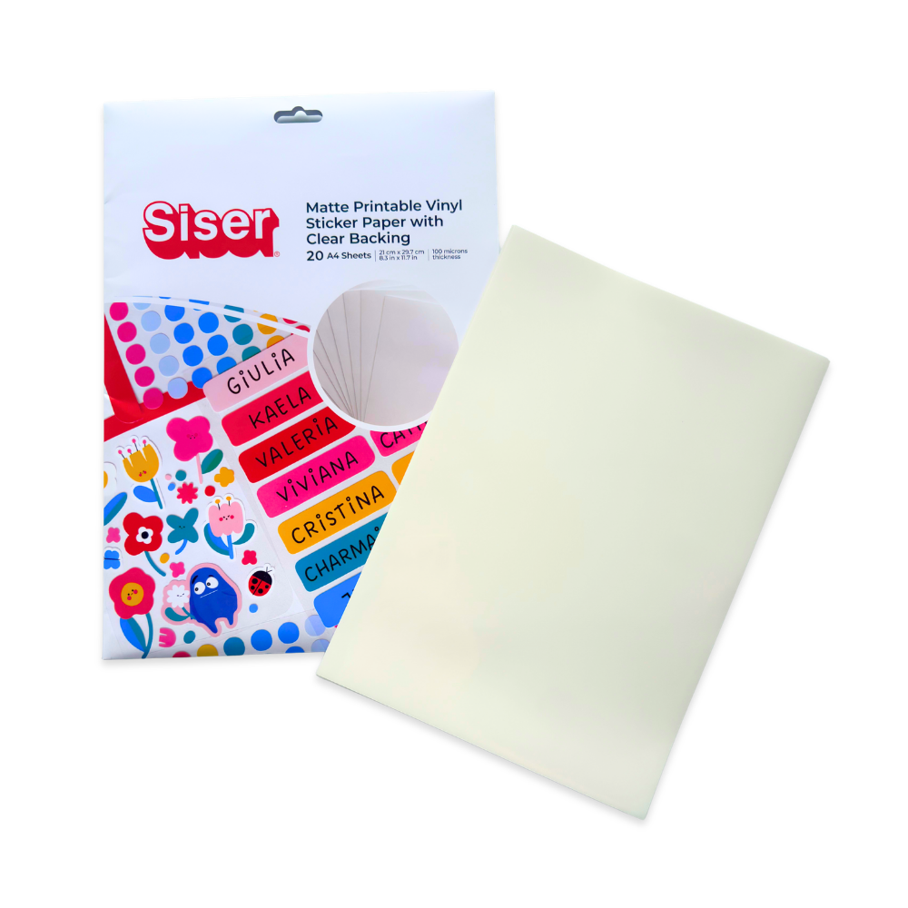 Siser Matte Printable Vinyl Sticker Paper Clear Liner 20 Sheets
