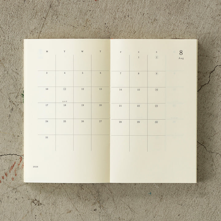 MD Notebook Diary (B6 Slim) 2026 — ruling detail