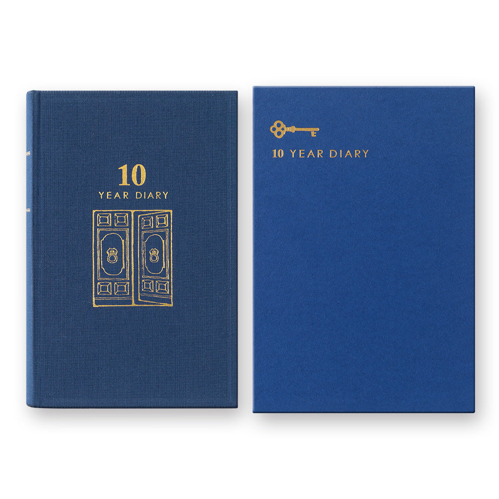 Midori 10-Year Diary Gate Navy — front view