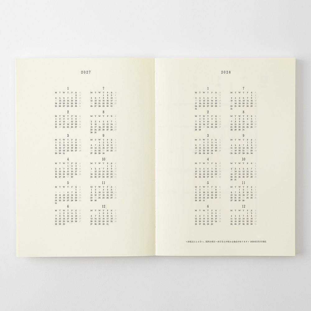 Midori A5 Slim Notebook Diary 2027