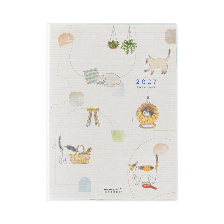 Midori A6 Pocket Diary Cat 2027