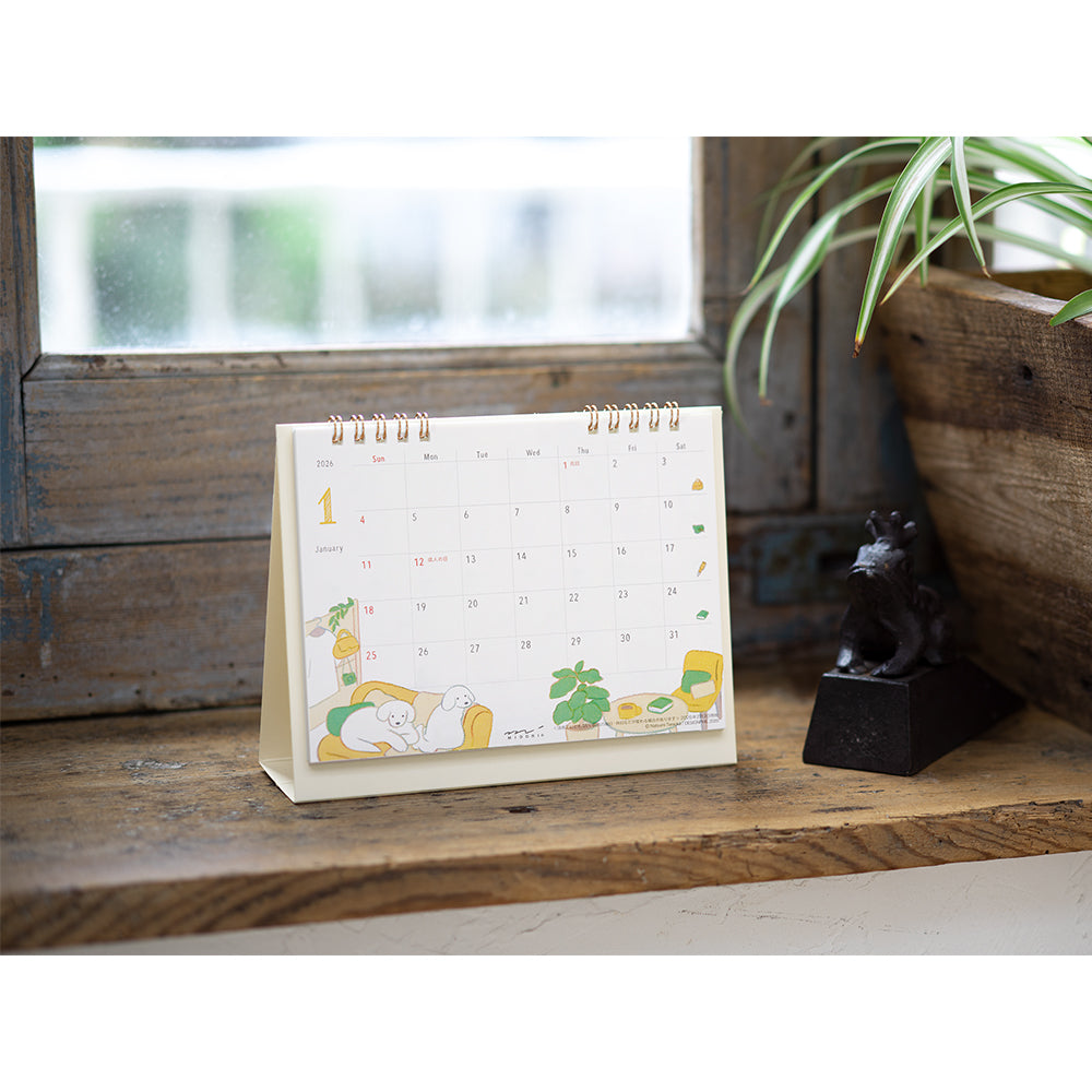 Midori Calendar Ring 2026 (M) - Dog — in use