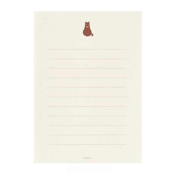Midori Letter Paper &amp; Envelopes with Stickers 947 Black Cat A — detail view
